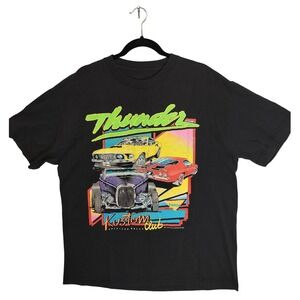 Vintage 1984‎ Thunder Kustom Club American Rally Racing Graphic T-Shirt J. Galt